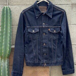 Levi Strauss / Levi's Vintage Orange Tab Jean Denim Jacket Black Made in USA 38